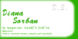 diana sorban business card